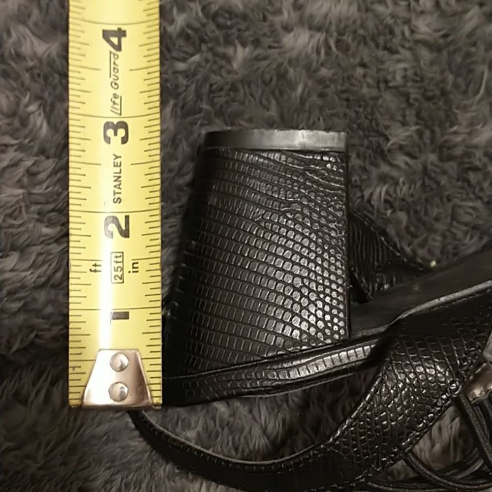 Angel Steps Black Textured Peep Toe Sandals! - Picture 13 of 13